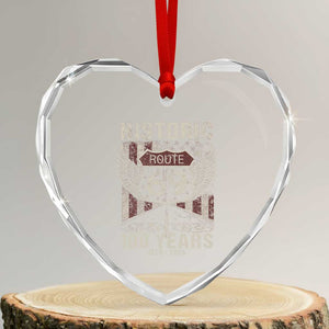 Historic US Route 69 100 Years Anniversary Heart Crystal Glass Ornament Highway Road Sign Wings Vintage American Flag TS11 Transparent Glass 3'' Heart Print Your Wear