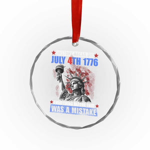 History Began July 4th 1776 Crystal Glass Ornament Bold Patriotic Statement Statue of Liberty TS02 Print Your Wear
