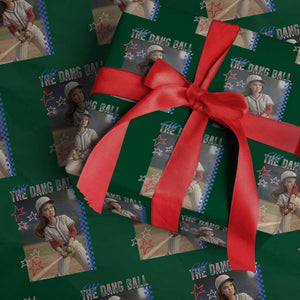 Hit The Dang Ball Funny Doll Baseball Graphic Wrapping Paper Roll Sassy Sports Fan Gift TS02 Green Print Your Wear