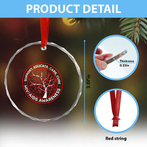 HIV AIDS Awareness Empowerment Gift Crystal Glass Ornament Support Educate Care Cure TS12 Print Your Wear