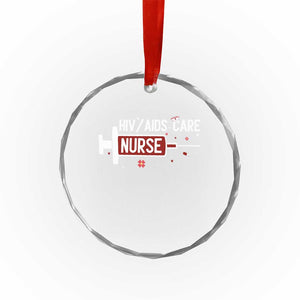 HIV AIDS Care Nurse Crystal Glass Ornament Red Ribbon Support Gift TS12 Print Your Wear