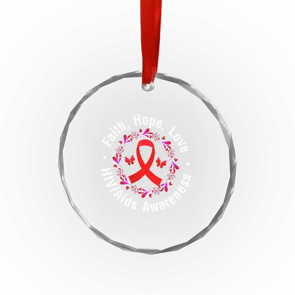 HIV Awareness Empowerment Gift Crystal Glass Ornament Faith Hope Love TS12 Print Your Wear