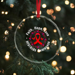 HIV Awareness Empowerment Gift Crystal Glass Ornament Faith Hope Love TS12 Print Your Wear