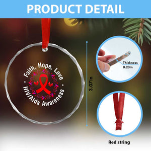 HIV Awareness Empowerment Gift Crystal Glass Ornament Faith Hope Love TS12 Print Your Wear
