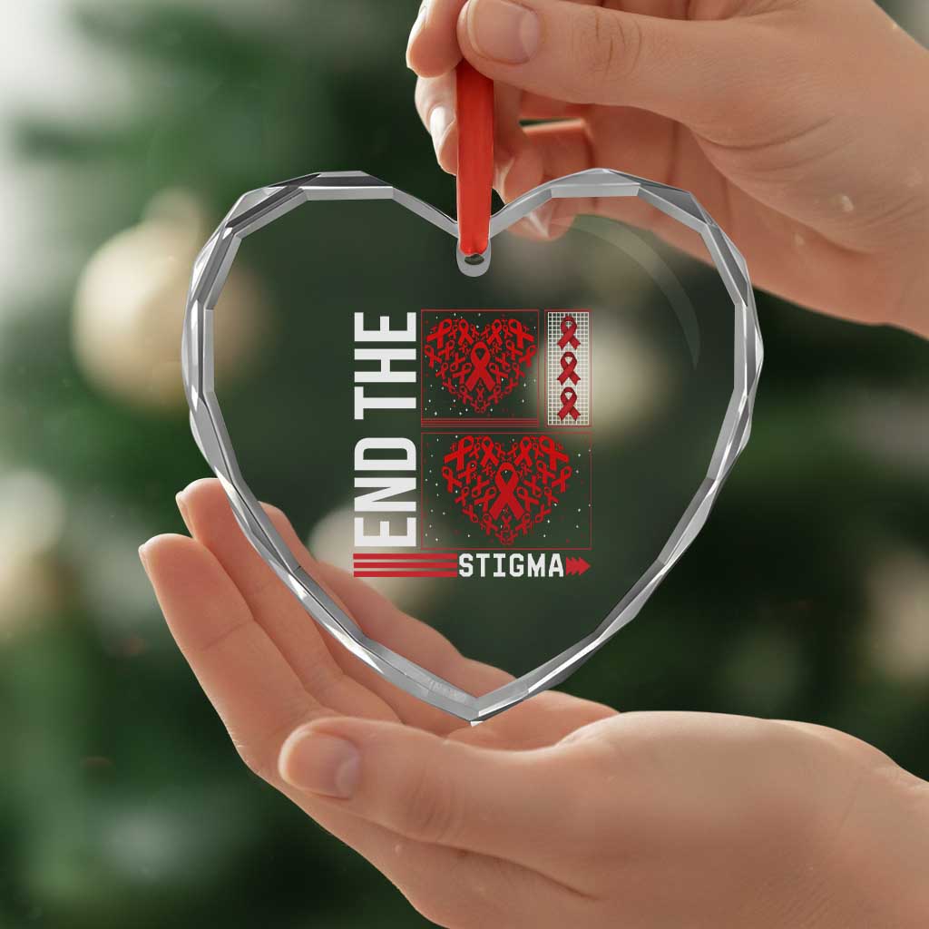 HIV Awareness End The Stigma Heart Crystal Glass Ornament World AIDS Day Gift TS12 Print Your Wear