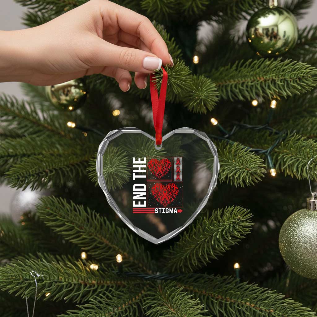 HIV Awareness End The Stigma Heart Crystal Glass Ornament World AIDS Day Gift TS12 Print Your Wear