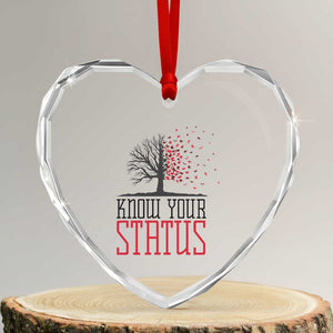 HIV Awareness Month Heart Crystal Glass Ornament Know Your Status Prevention Support Gift TS12 Transparent Glass 3'' Heart Print Your Wear