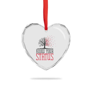 HIV Awareness Month Heart Crystal Glass Ornament Know Your Status Prevention Support Gift TS12 Print Your Wear