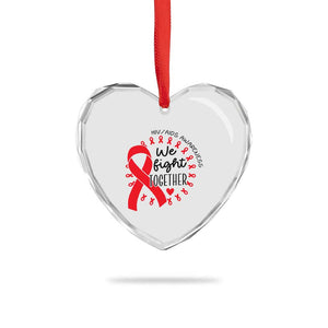 HIV Awareness Red Ribbon Support Gift Heart Crystal Glass Ornament We Fight Together TS12 Print Your Wear