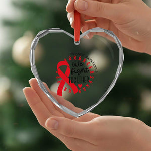 HIV Awareness Red Ribbon Support Gift Heart Crystal Glass Ornament We Fight Together TS12 Print Your Wear
