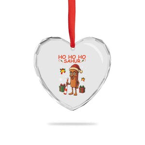 Ho Ho Ho Sahur Italian Brainrot Meme Heart Crystal Glass Ornament Funny Gen Z Alpha Christmas Gift TS12 Print Your Wear