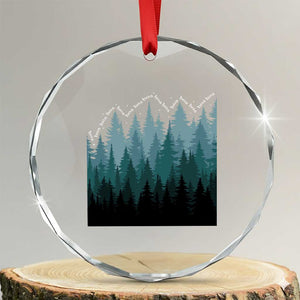 Hoa Hoa Hoa Crystal Glass Ornament Twilight Lover Pine Forest Cozy TS14 Transparent Glass 3'' Circle Print Your Wear