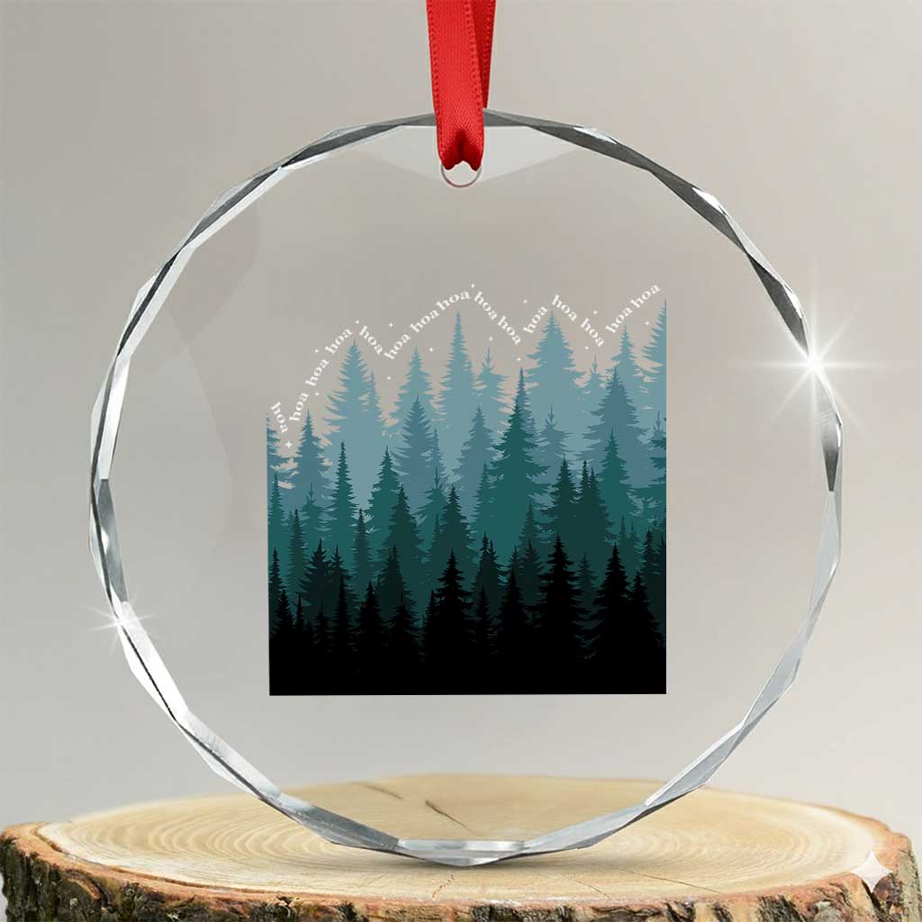 Hoa Hoa Hoa Crystal Glass Ornament Twilight Lover Pine Forest Cozy TS14 Transparent Glass 3'' Circle Print Your Wear