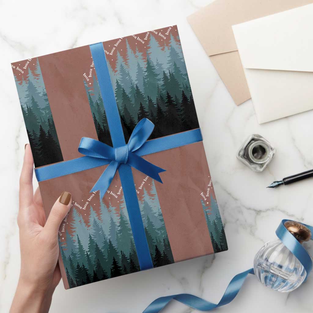 Hoa Hoa Hoa Wrapping Paper Roll Twilight Lover Pine Forest Cozy TS14 Mocha Print Your Wear