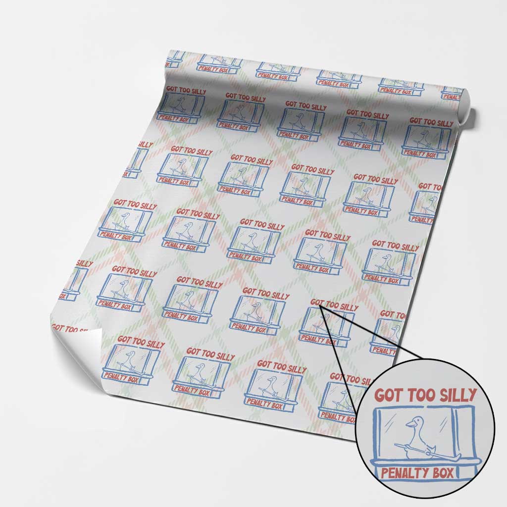 Hockey Got Too Silly Penalty Box Wrapping Paper Roll Silly Goose Meme TS14 Christmas Plaid Print Your Wear