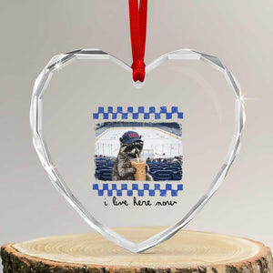Hockey Mom Raccoon Iced Coffee Heart Crystal Glass Ornament I Live Here Now TS14 Transparent Glass 3'' Heart Print Your Wear