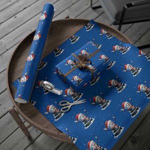 Hockey Puck Snowman Wrapping Paper Roll Funny Holiday Christmas Gift TS12 Blue Print Your Wear