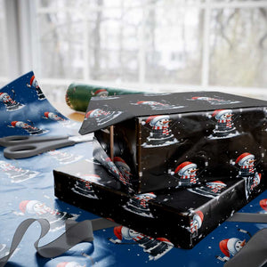 Hockey Puck Snowman Wrapping Paper Roll Funny Holiday Christmas Gift TS12 Black Print Your Wear