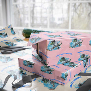 Hockeysaurus Wrapping Paper Roll Funny Dinosaur Playing Ice Hockey Gift TS12 Light Pink Print Your Wear