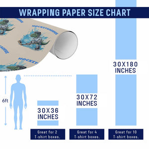 Hockeysaurus Wrapping Paper Roll Funny Dinosaur Playing Ice Hockey Gift TS12 Print Your Wear