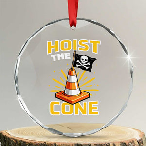 Hoist The Cone Jolly Roger Victory Crystal Glass Ornament Pirate Skull Baseball Sports Fan IYKYK Meme TS02 Transparent Glass 3'' Circle Print Your Wear