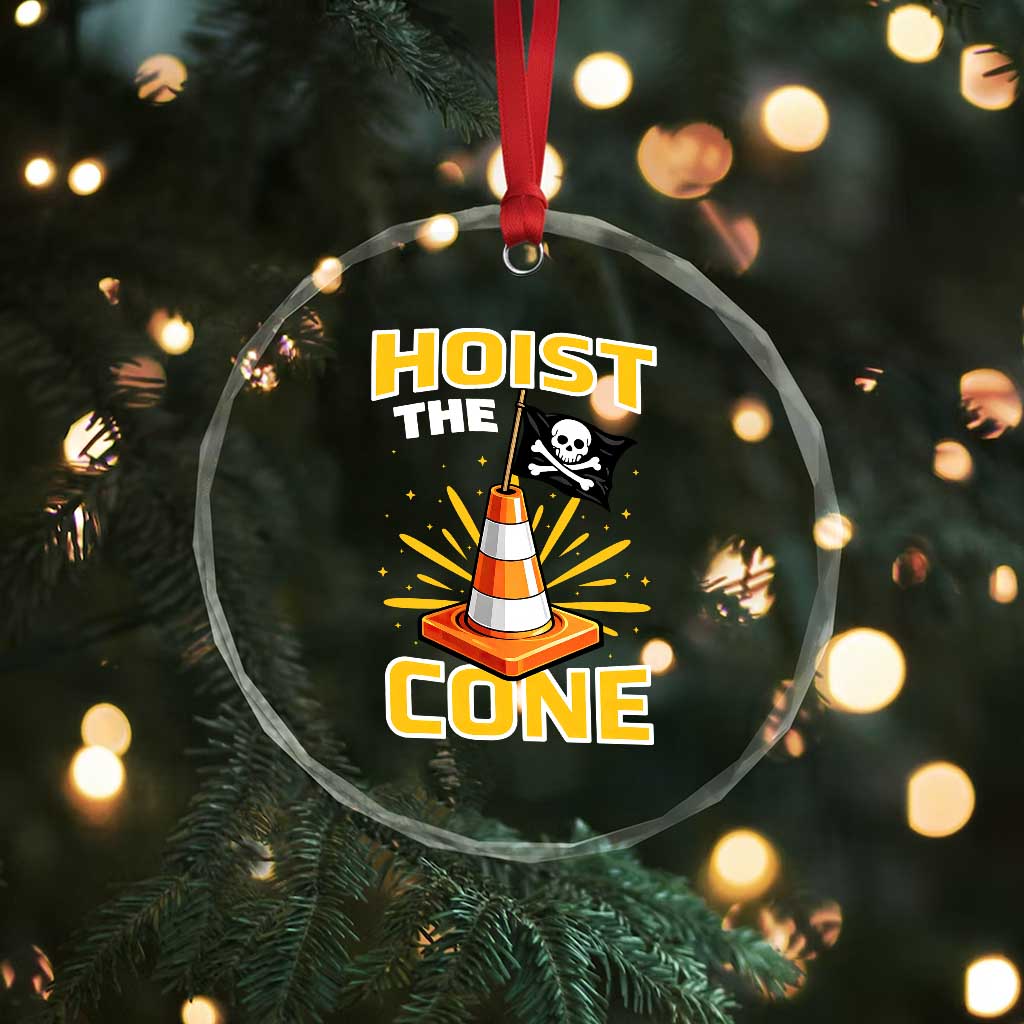 Hoist The Cone Jolly Roger Victory Crystal Glass Ornament Pirate Skull Baseball Sports Fan IYKYK Meme TS02 Print Your Wear