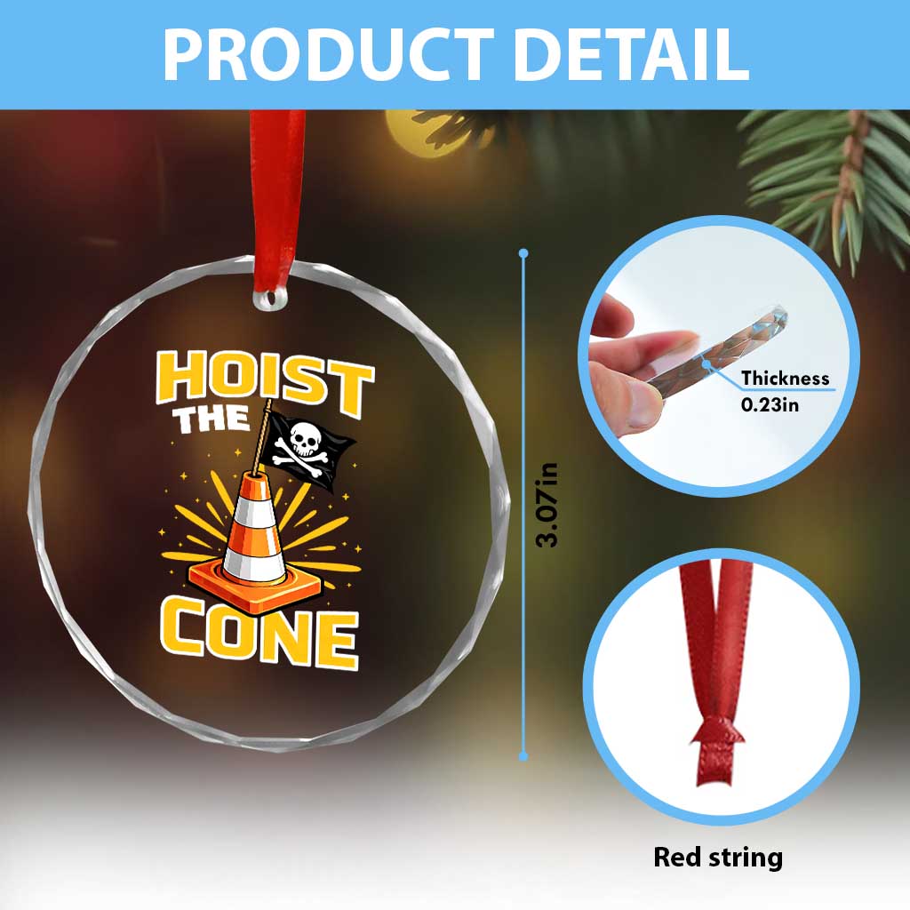 Hoist The Cone Jolly Roger Victory Crystal Glass Ornament Pirate Skull Baseball Sports Fan IYKYK Meme TS02 Print Your Wear