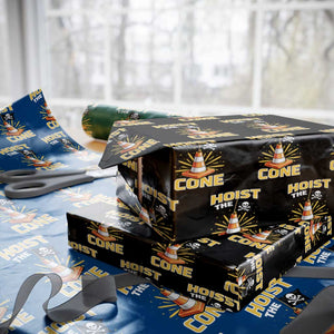Hoist The Cone Jolly Roger Victory Wrapping Paper Roll Pirate Skull Baseball Sports Fan IYKYK Meme TS02 Black Print Your Wear