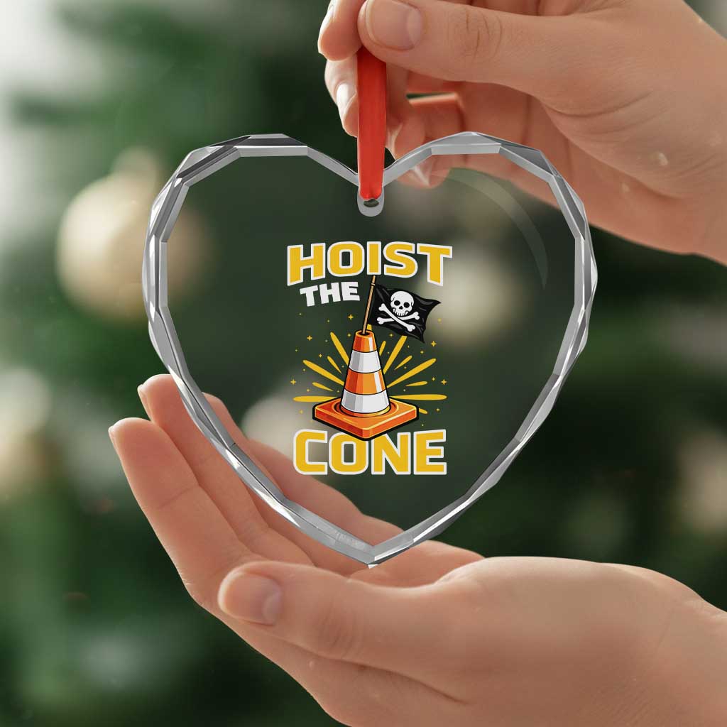 Hoist The Cone Jolly Roger Victory Heart Crystal Glass Ornament Pirate Skull Baseball Sports Fan IYKYK Meme TS02 Print Your Wear