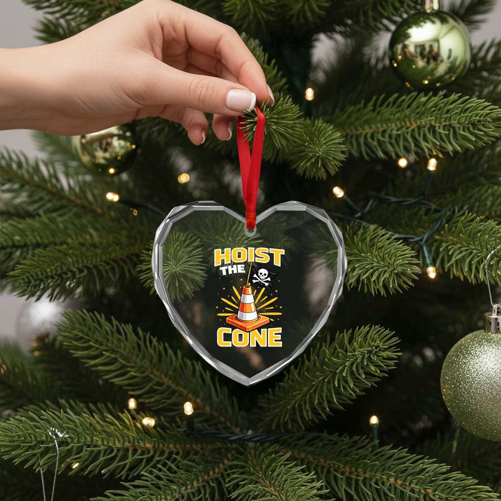 Hoist The Cone Jolly Roger Victory Heart Crystal Glass Ornament Pirate Skull Baseball Sports Fan IYKYK Meme TS02 Print Your Wear