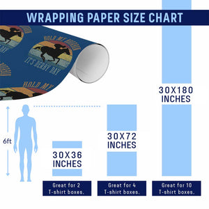 Hold My Bourbon It’s Derby Day Vintage Sunset Wrapping Paper Roll Funny Horse Racing Enthusiast Retro Graphic TS02 Print Your Wear