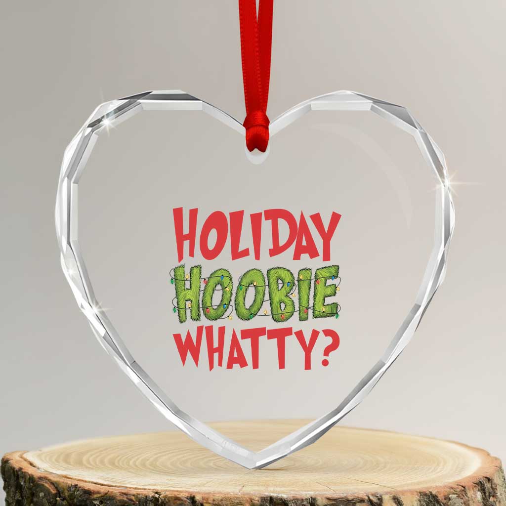 Holiday Hoobie Whatty Heart Crystal Glass Ornament Funny Christmas Movie Holiday TS14 Transparent Glass 3'' Heart Print Your Wear
