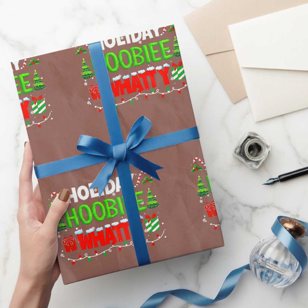 Holiday Hoobie Whatty Wrapping Paper Roll Funny Christmas Movie TS10 Mocha Print Your Wear