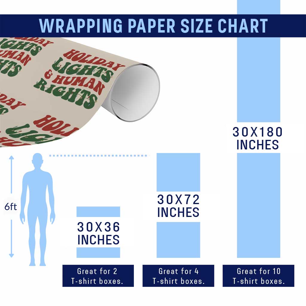 Holiday Lights And Human Rights Wrapping Paper Roll Supporter Gift For Civil Rights TS12 Print Your Wear