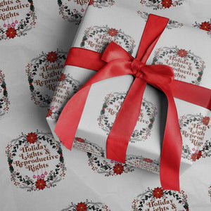 Holiday Lights And Reproductive Rights Wrapping Paper Roll Funny Feminist Christmas Gift TS12 White Print Your Wear