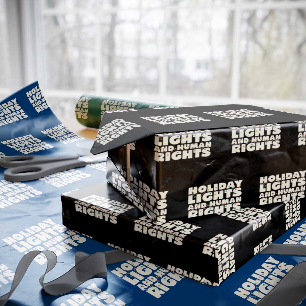 Holiday Lights Human Rights Christmas Wrapping Paper Roll TS10 Black Print Your Wear