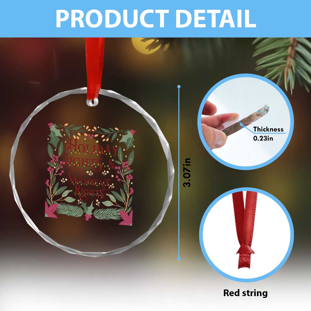 Holiday Lights Womens Rights Supporter Crystal Glass Ornament Feminist Activist Christmas Gift TS12 Print Your Wear