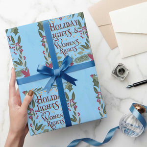 Holiday Lights Womens Rights Supporter Wrapping Paper Roll Feminist Activist Christmas Gift TS12 Light Blue Print Your Wear
