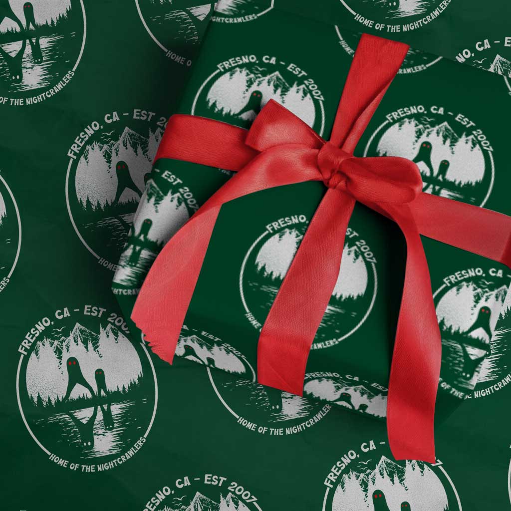 Home Of The Fresno Nightcrawlers Wrapping Paper Roll California Cryptid Hunter TS12 Green Print Your Wear