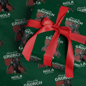 Home Of The Grunch Nola Louisiana Wrapping Paper Roll New Orleans Urban Legend TS11 Green Print Your Wear