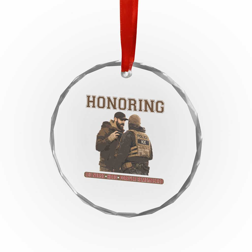 Honoring Alex Pretti ICU Nurse Tribute Support Gift Crystal Glass Ornament TS12 Print Your Wear