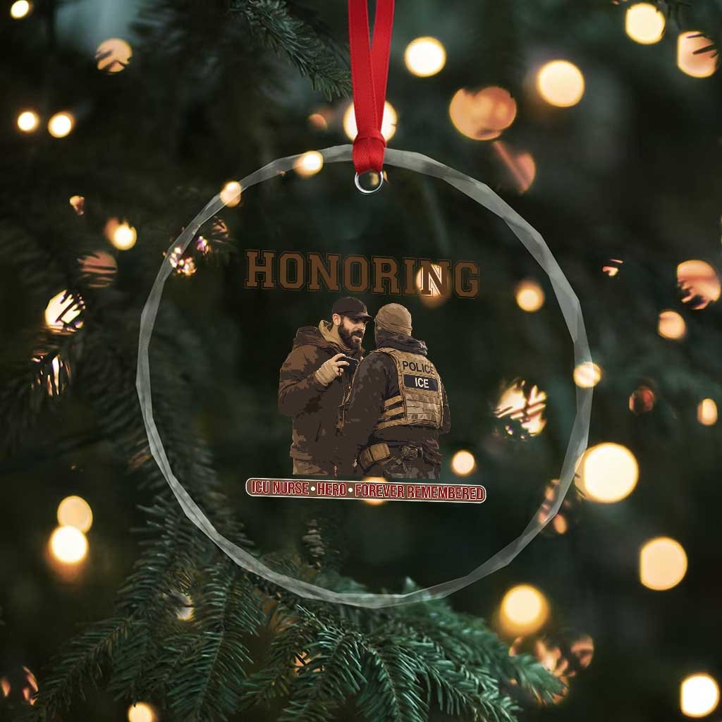 Honoring Alex Pretti ICU Nurse Tribute Support Gift Crystal Glass Ornament TS12 Print Your Wear