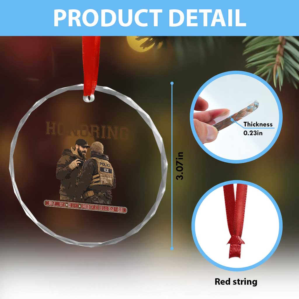Honoring Alex Pretti ICU Nurse Tribute Support Gift Crystal Glass Ornament TS12 Print Your Wear