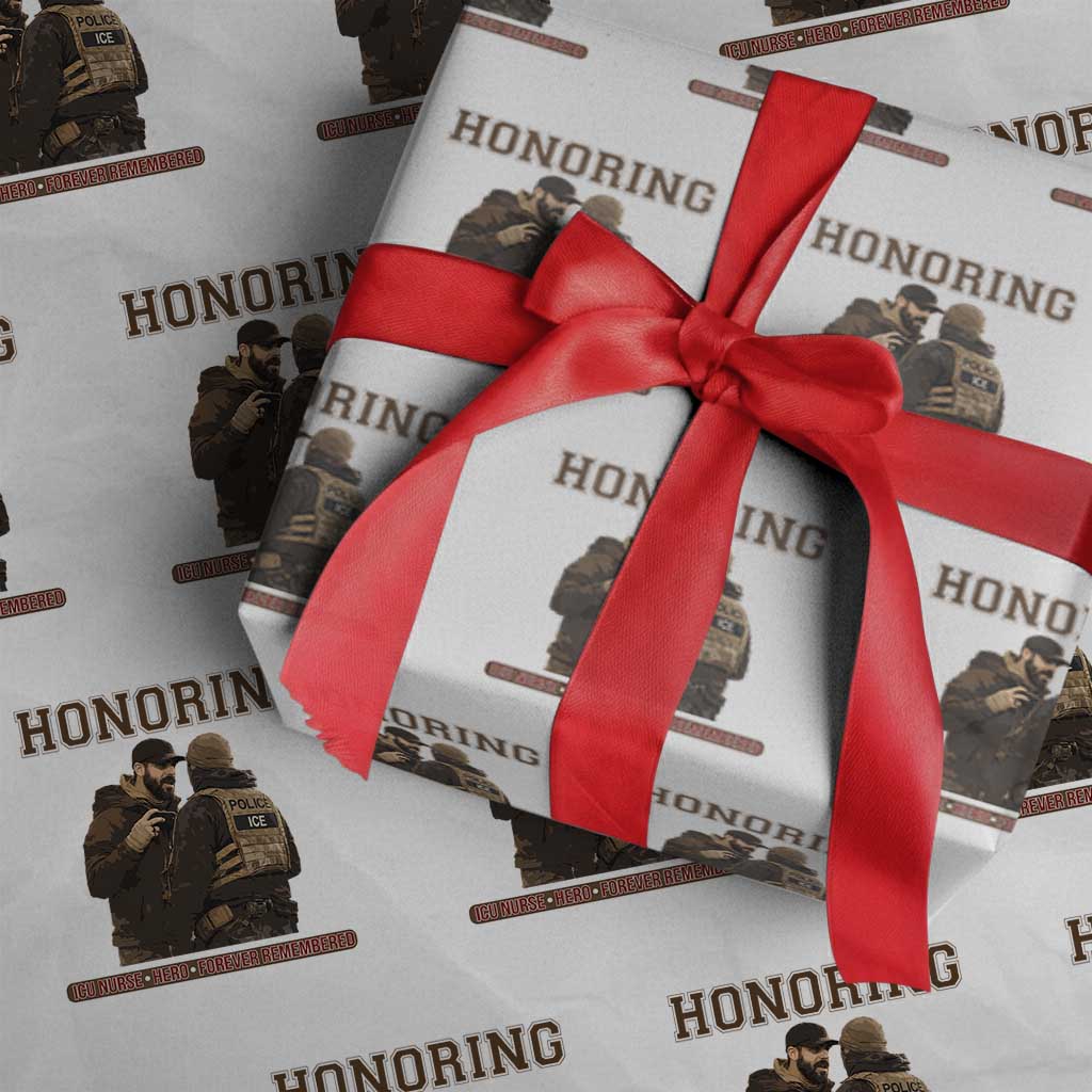 Honoring Alex Pretti ICU Nurse Tribute Support Gift Wrapping Paper Roll TS12 White Print Your Wear