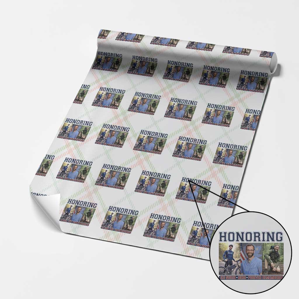 Honoring Alex Pretti Memorial Wrapping Paper Roll ICU Nurse Hero Tribute Minneapolis TS12 Christmas Plaid Print Your Wear