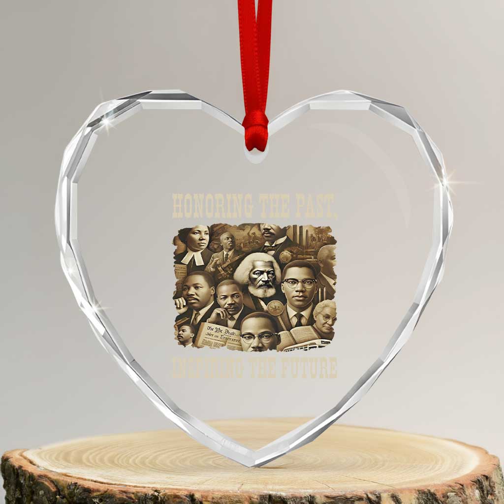 Honoring The Past Inspiring The Future Heart Crystal Glass Ornament Black History Month TS14 Transparent Glass 3'' Heart Print Your Wear