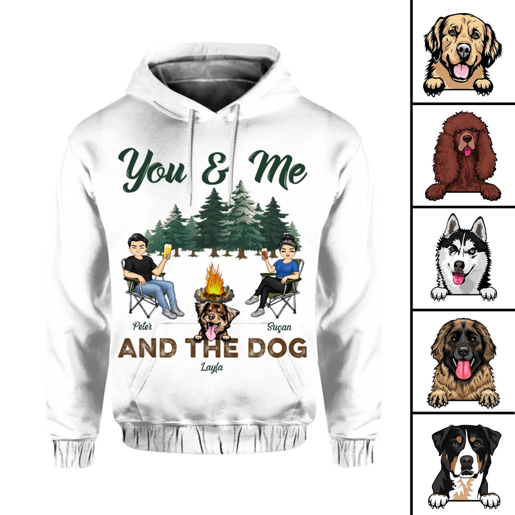 Personalized Camping Matching Hoodie For Couples You Me and The Dog White CTM Youth Custom - Printyourwear