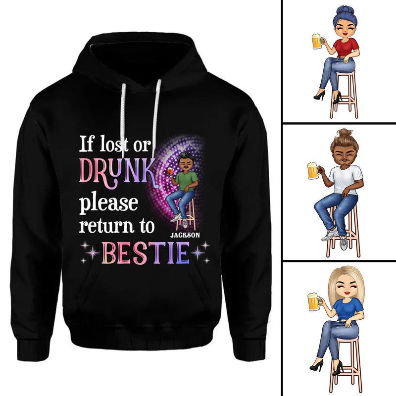Personalized Bestfriend Hoodie If Lost and Drunk Please Return Bestie CTM Youth Custom - Printyourwear