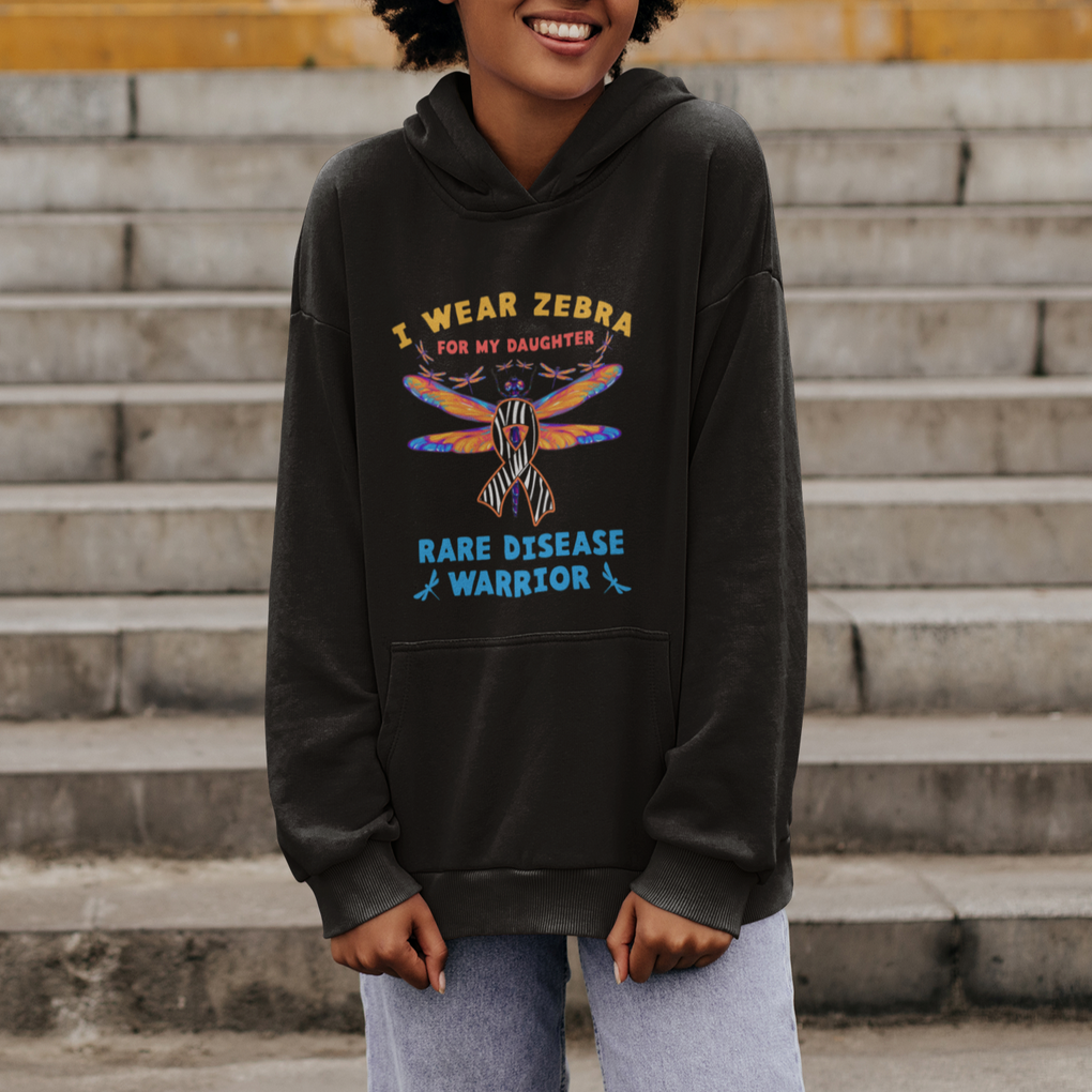 Rare Disease Day Hoodie I Wear Zebra For My Daughter Zebra Ribbon TS02 Printyourwear