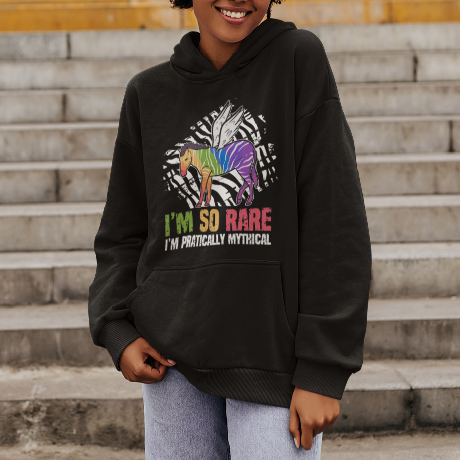 Rare Disease Day Shirts Hoodie Rare Disease I'm So Rare I'm Pratically Mythical Zebra Unicorn Zebra Ribbon TS02 Printyourwear